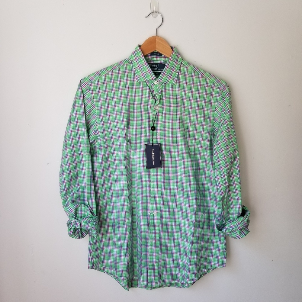 NWT Polo Ralph Lauren Plaid Button Down SIZE MEDIU - Picture 1 of 8